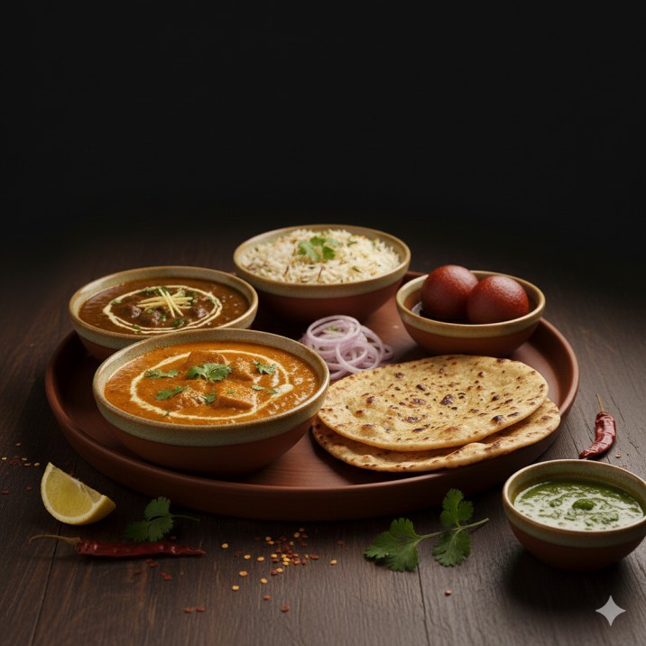 Indian Deluxe Veg Thali Meal
